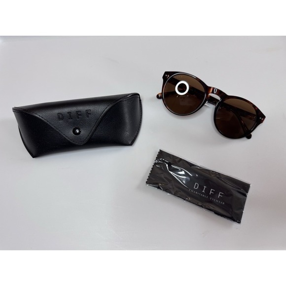 New Diff Cody Polarized Sunglasses Tortoise Shell With Case 53-21-145 - Picture 1 of 5